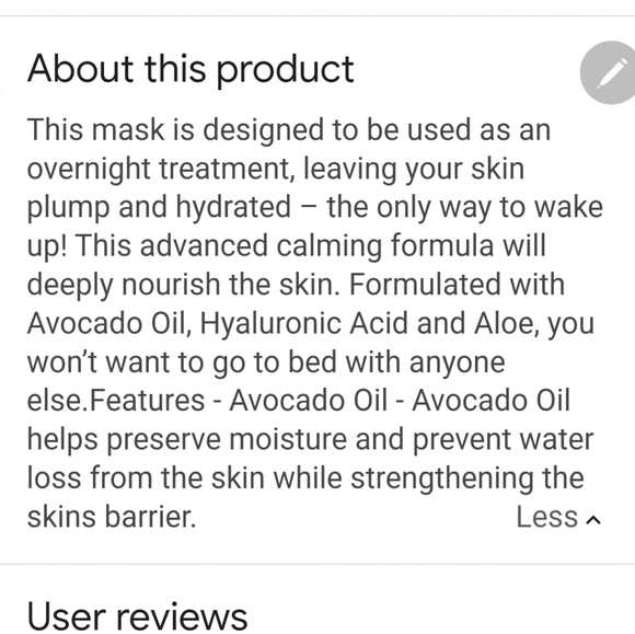 JAMES sweet dreams overnight mask New - Picture 7 of 7